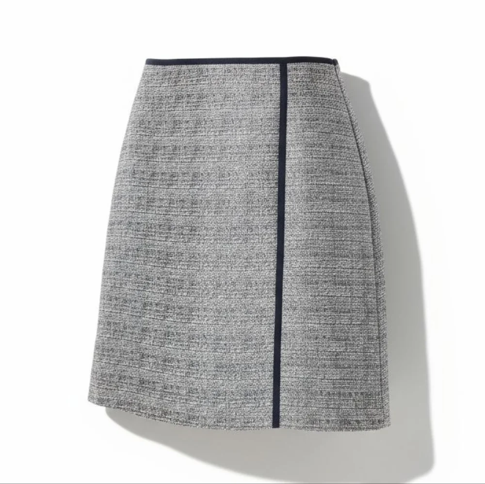 NWT Tory Burch Size 6 Tan & Blur Faux Wrap Jacquard Skirt! - Picture 2 of 15